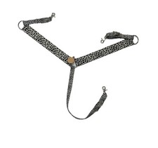 nylonowa obroża na piersi konia szara wzór geparda