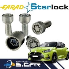 FARAD Kit 4 Dadi Antifurto Per Yaris Per Bulloni Cerchi In Lega Starlock 382/E
