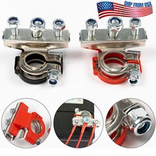 X2 Car Marine Top Post Battery Terminals Clamp Connectors Positive Negative End X2 Car Marine Top Post Battery Terminals Clamp Connectors Positive Negative End