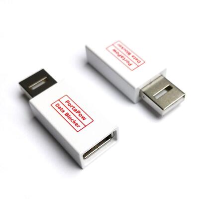 3rd Gen USB Data Blocker White 2 Pack - Protect Against Juice Jacking