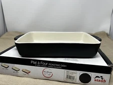 Staub Black Rectangular Roasting Baking Dish 5-1/2”X9” W/ Box
