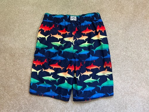 EUC Gap Kids Boys 12 XL Colorful Shark Fish Swim Board Shorts Trunks Navy Blue - Picture 4 of 5