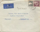 Military WW2 various Palestine stamps on private cover to England British censor
