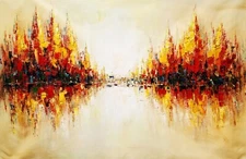 Abstract  #5C-B3, 48x72, 100% Hand painted Oil Painting on Canvas