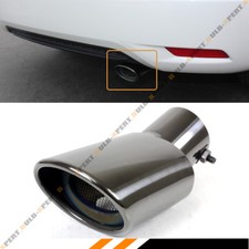 For 2016-2021 Honda Civic Jdm Gunmetal Black Chrome Muffler Exhaust Tip Finisher
