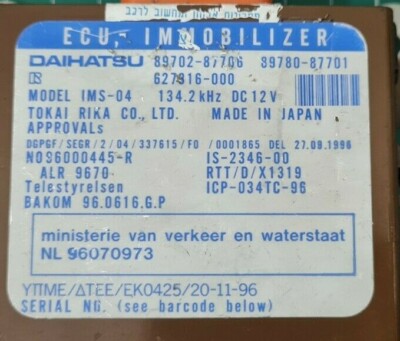 Daihatsu Immobilizer box 89702-87706 89780-87701 627316-000