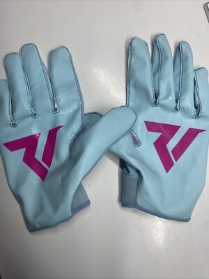 Rivel Reaper Bones Football Gloves Baby Blue Pink 3XL