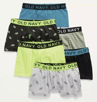Old Navy Boys Size Small ~ Boxer Briefs 6-pack ~ Space & Solid $25 NWT