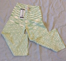 Misha And Puff NWT Kids Green And White Wide Leg Pull On Knitted Pants Size 7/8