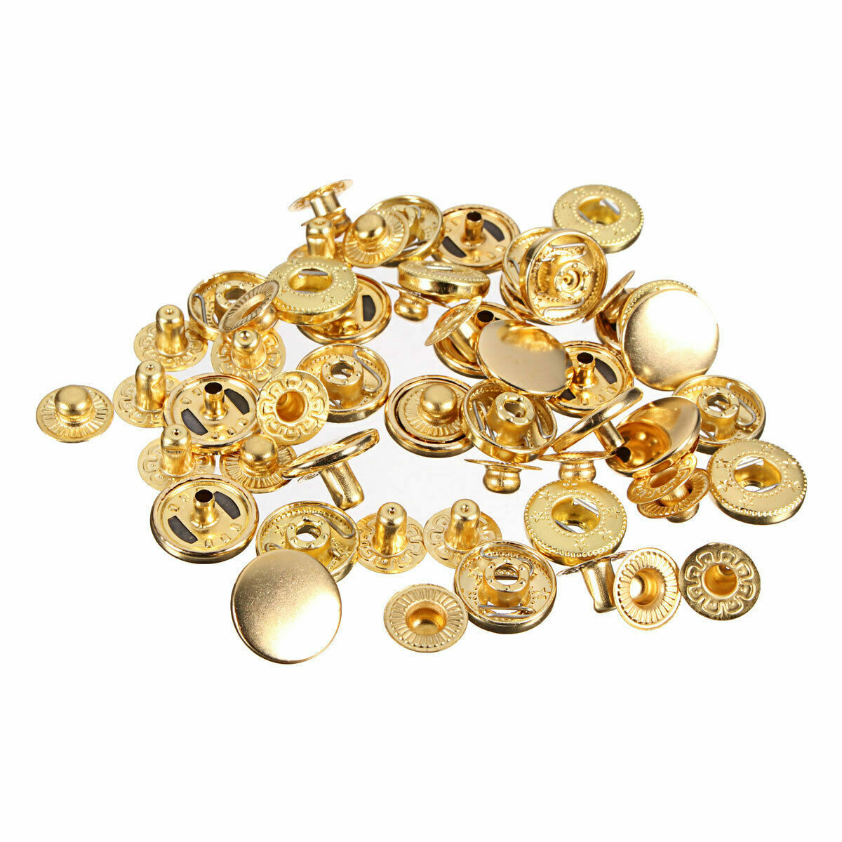 Druckknöpfe Zum Annähen 25mm - S-Feder Messing Rostfrei In Schwarz 10 Stück