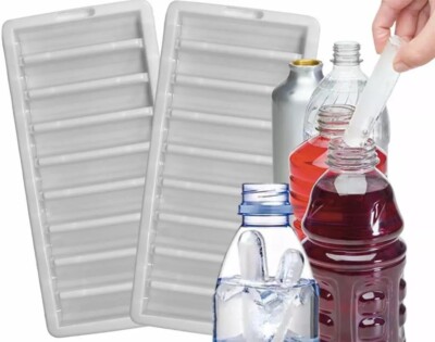 2 Pack Ice Stick Trays for Water Bottles BPA Free Long Ice Cube Mold