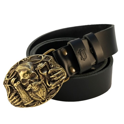 Black & Brown London Skull Belt Black & Brown London Leather Crystal Skull Belt Small  main image 3