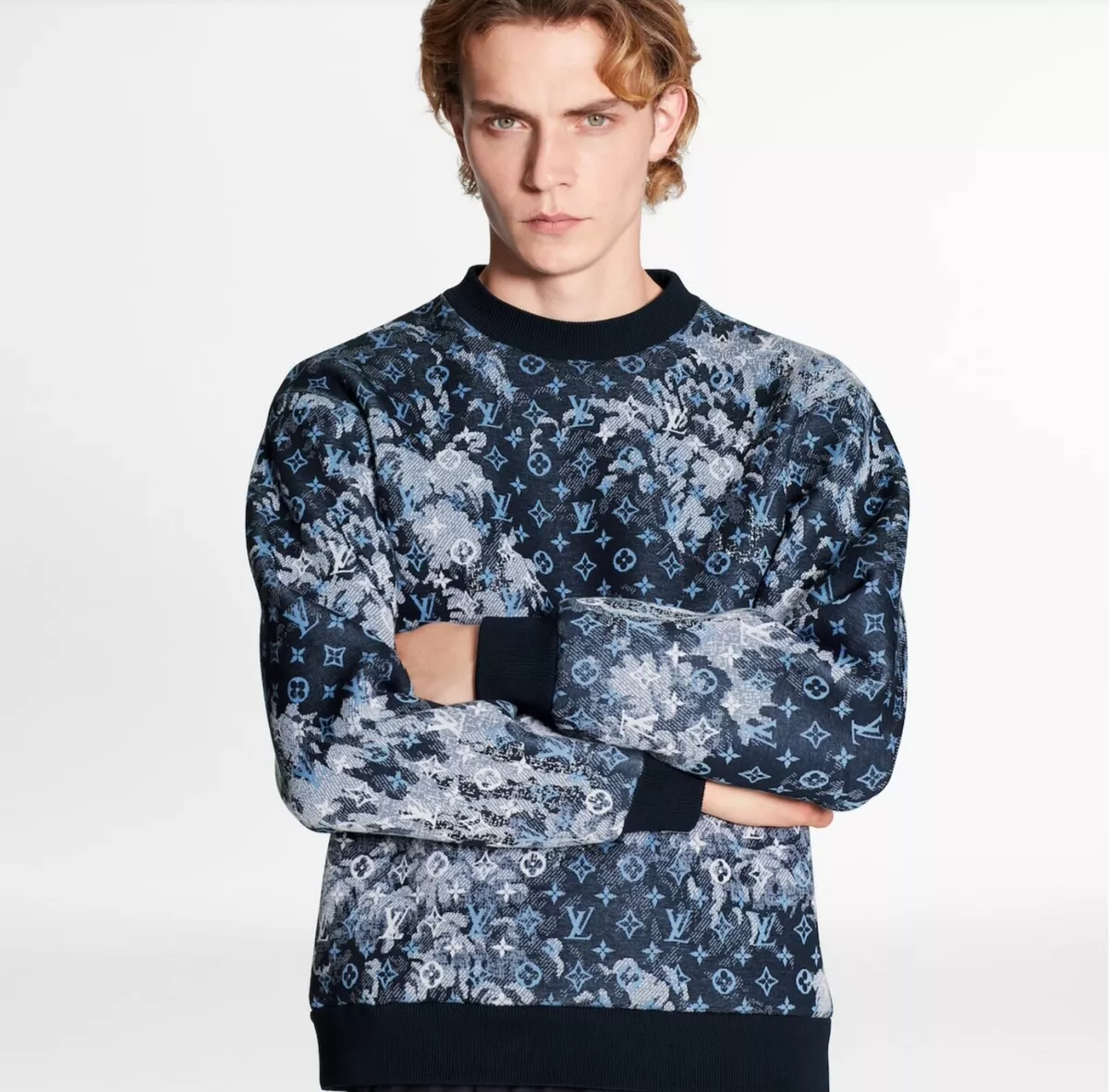 Louis Vuitton 2020 Monogram Jacquard Sweatshirt - Blue Sweatshirts