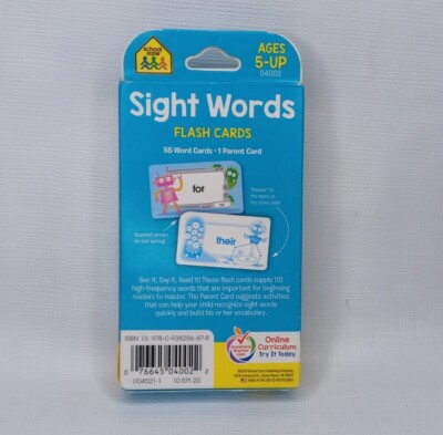 School Zone Beginning Sight Words Flash Cards