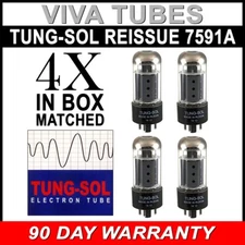 Brand New Tung-Sol Reissue 7591A Plate Current Matched Quad (4) Vacuum Tubes