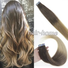 Cinta en Extensiones de Cabello Humano Trama de Piel Invisible Cabello Brasileño Real Balayage12A