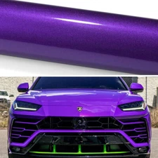 Purple Gloss Metallic Glitter PET Vinyl Film Wrap Sticker Decal Air Bubble Free