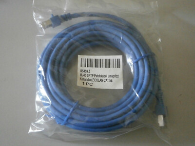 NETZWERKKABEL Patchkabel ECOLAN 2x RJ45 PiMF Cat.5E, 10 Meter BLAU K5459.10