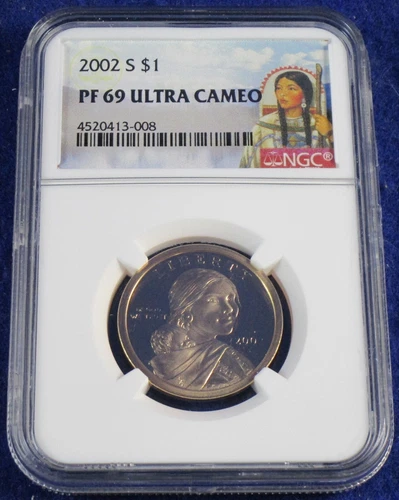 2002 S Sacagawea $1 NGC PF69 Ultra Cameo Portrait Label