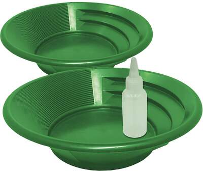 Sluice Fox 2-Pack Gold Panning Starter Kit   9'' Pans + Snifter Bottle