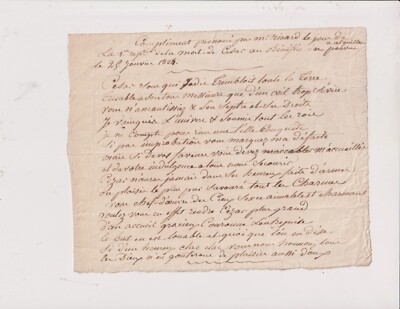 January 25, 1824. Poem. Manuscript. Compliment. Death of Caesar. Aiguillon. Ricard
