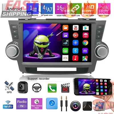 Car Stereo GPS Radio Navi Wifi CarPlay For 2009-14 Toyota Highlander Android 12