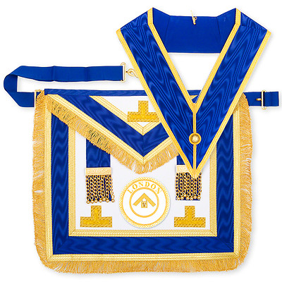 Cuir D'Agneau Artisanat Provincial London Grand Rang Tenue Tablier Col Regalia