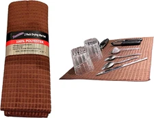 Dependable Industries Inc. Essentials Microfiber Dish Drying Mat 2 Pack 20 X 15 