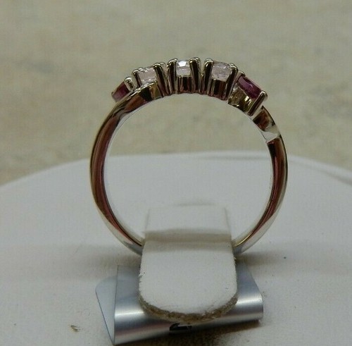 Size 8 Genuine Zambezia Morganite & Comeria Garnet Sterling Silver Ring 0.96ct - Picture 6 of 11