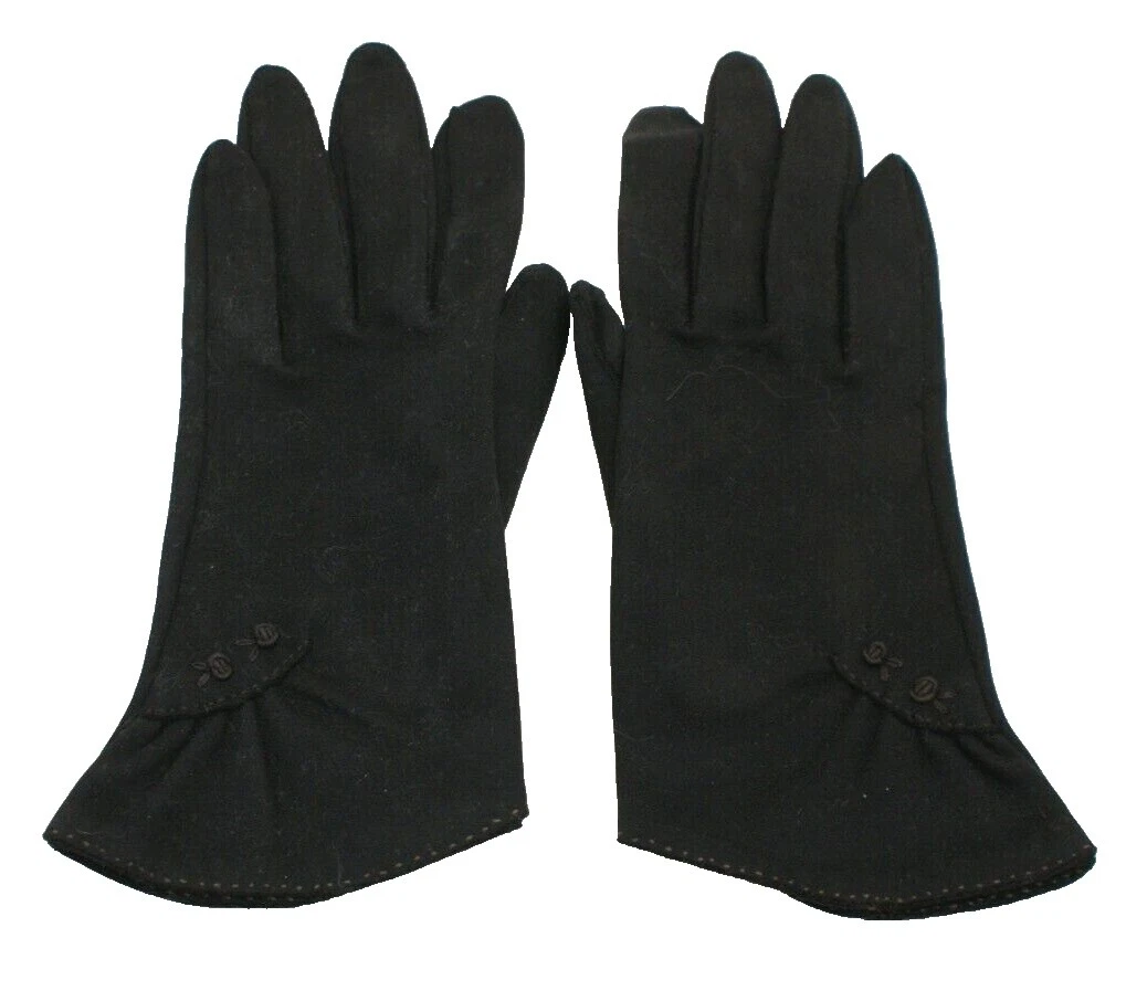 Black Suede Vintage Gloves
