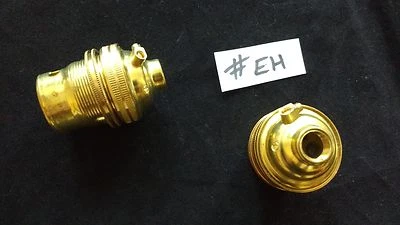 1 x Unswitched 10mm Threaded Entry Antique Retro Brass B22 BC Lamp Holder #EH