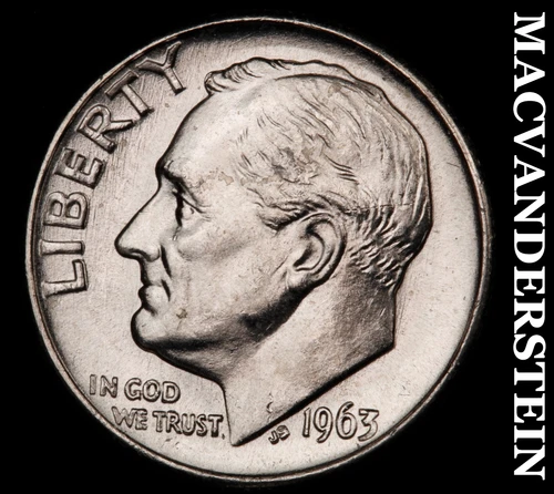 1963 Silver Roosevelt Dime - Choice Gem Brilliant Unc  Lustrous  #i5234
