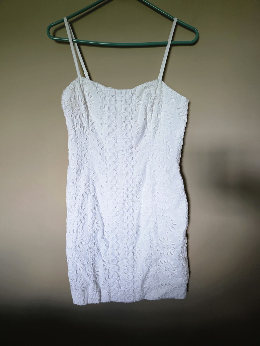 Beautiful Lilly Pulitzer Strappy White Shelli Eyelet Dress, Size 6 Grad Bridal
