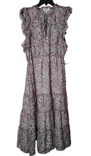 BB Dakota Steve Madden Women Sleeveless Chiffon Midi Dress Large Ditsy Floral