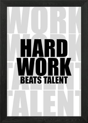 Hard Work Over Talent Gerahmtes Wandbild Poster Leinwanddruck Bild