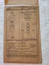 Rare Vintage 1920s Frock Butterick Sewing Pattern 2962 Bust 33 Factory Folded