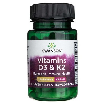 Swanson Vitamin D3 + K2 MK-7 - 60 Kapseln