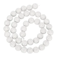 White Volcanic Rock Beads 10mm Essential Oil Diffuser Stone,1 Strand 41pcs