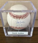 RARE 1990 Atlanta Braves David Justice Autographed Baseball INSCRIBED 11-6-90