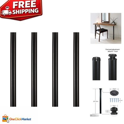 Rectangle/Circle Compatible 28 Inch Adjustable Metal Desk Legs - Set of 4, Black