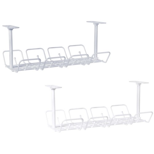 2 Pcs Wire Storage Rack Office Cable Organizer for Desk Tray Management - 第 6/12 張圖片