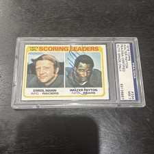 1978 Topps #333 Walter Payton Errol Mann ON CARD AUTO PSA/DNA Authentic HOF
