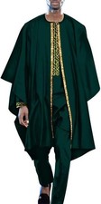 Dashiki Outfits Agbada Robe Suits 3 Piece Set