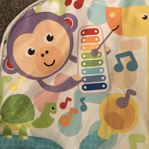 Fisher Price Deluxe Kick & Play Piano Gym Replacement Mat Jungle Blue Elephant - Picture 4 of 7