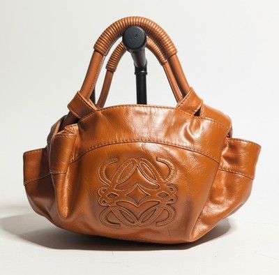 LOEWE Anagram Nappa Aire Handbag Leather Gold Authentic