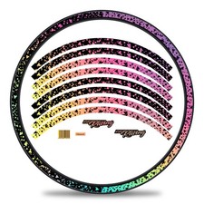 MTB Bike Fahrrad Felgen Aufkleber Set Hologramm Silber Glanz 27-29 Zoll RX030