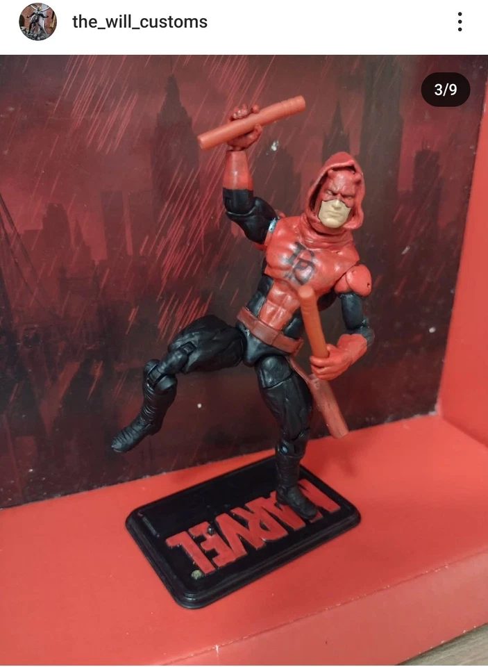 Figura de acción personalizada 3,75" 3 3/4 1:18 escala Daredevil Universo Marvel Foto 4 de 4