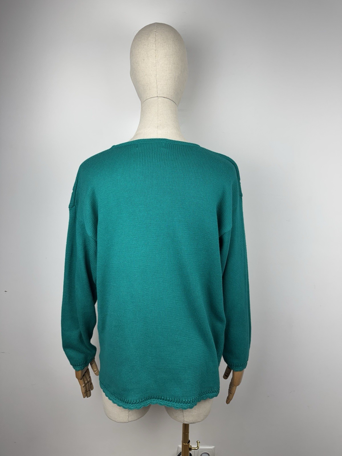Women’s Vintage Tulchan Sweater Crew Neck Knitted Pullover size M image 4