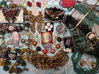 Vtg to Now Lot Jewelry Drawer 40p TRIFARI NICOLE MILER 925 PD Cameo brooch Ring+