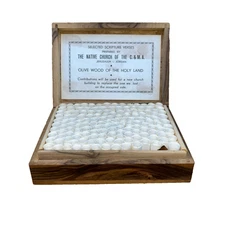 Olive Wood Box Bible scrolls Scripture Verses The Native Church C.M.A.Jerusalem